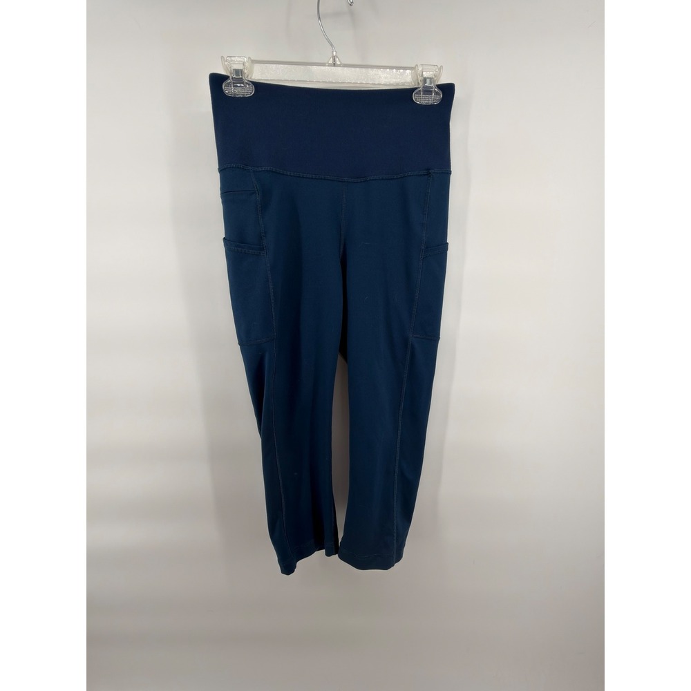 Patagonia Pack Out Crop Leggings Womens M Blue Capri Pants Pockets Hiking Yoga